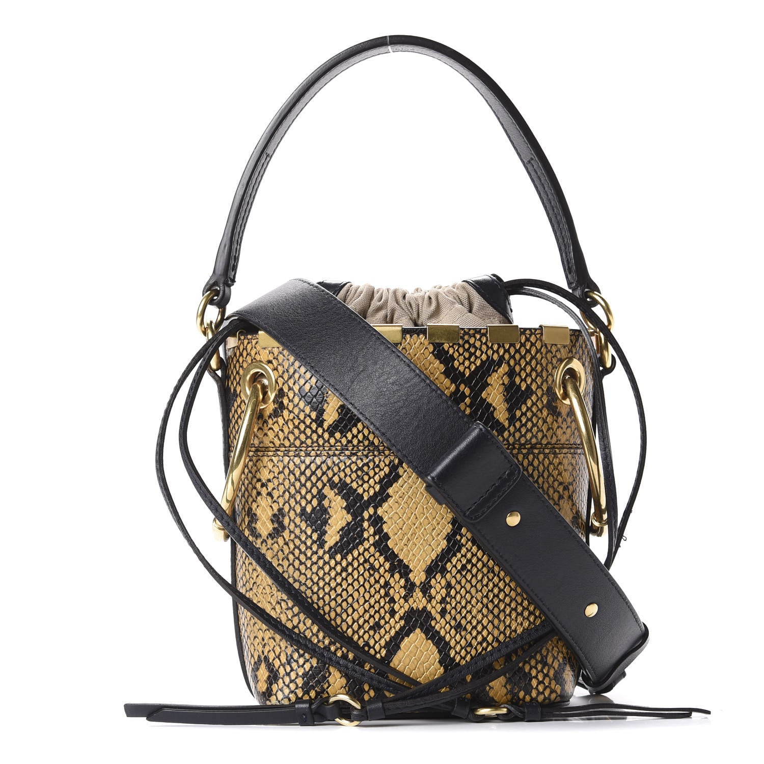 Chloe Python Embossed Calfskin Mini Roy Bucket Bag September Sun 1 of 9