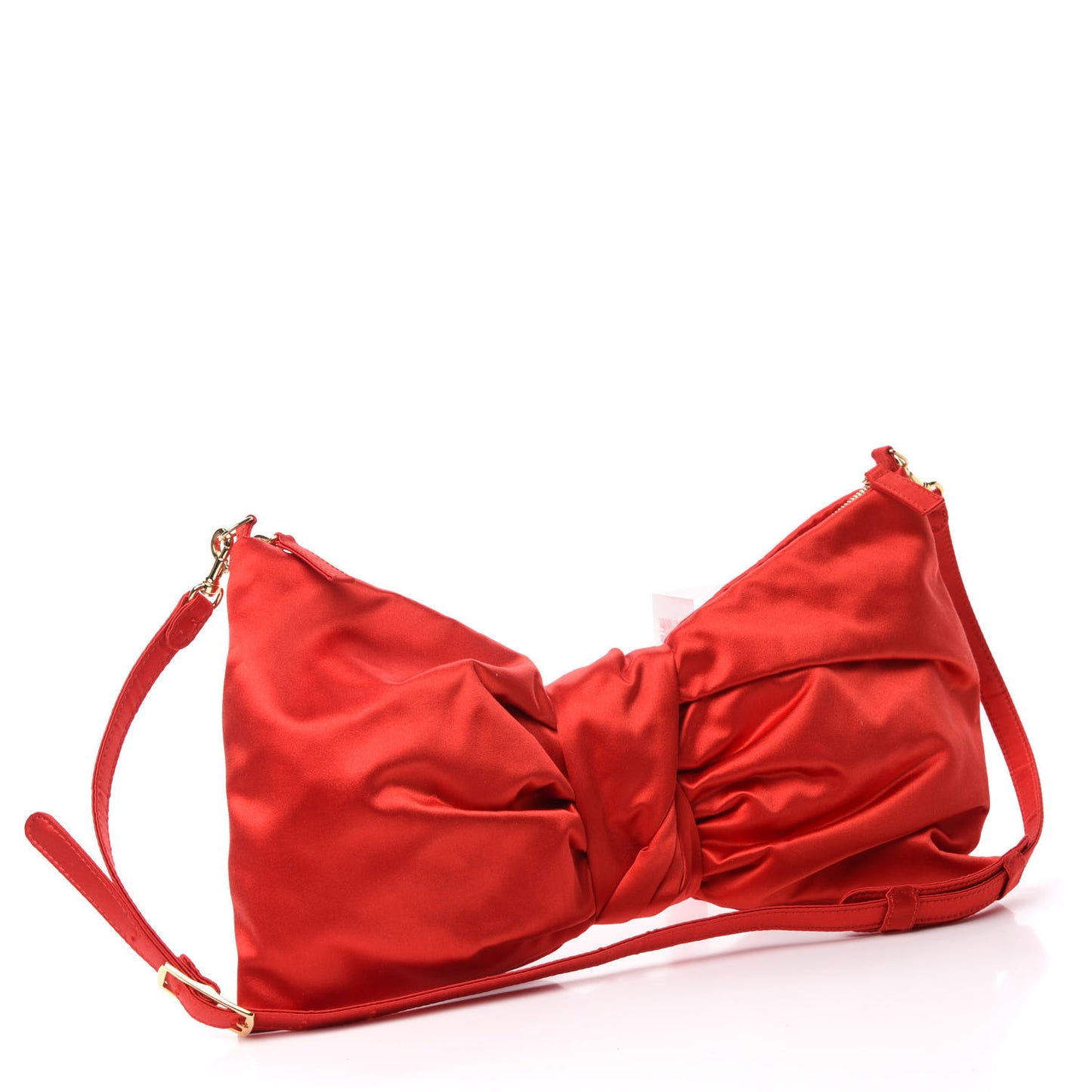 Satin Noeud D'Amour Bow Clutch Red