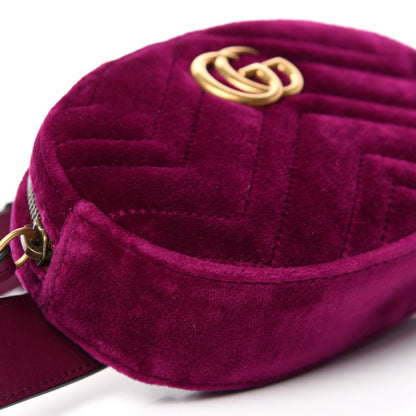 Gucci Velvet Matelasse GG Marmont Belt Bag 85 34 Fuchsia Violet Cyclamen 6 of 10