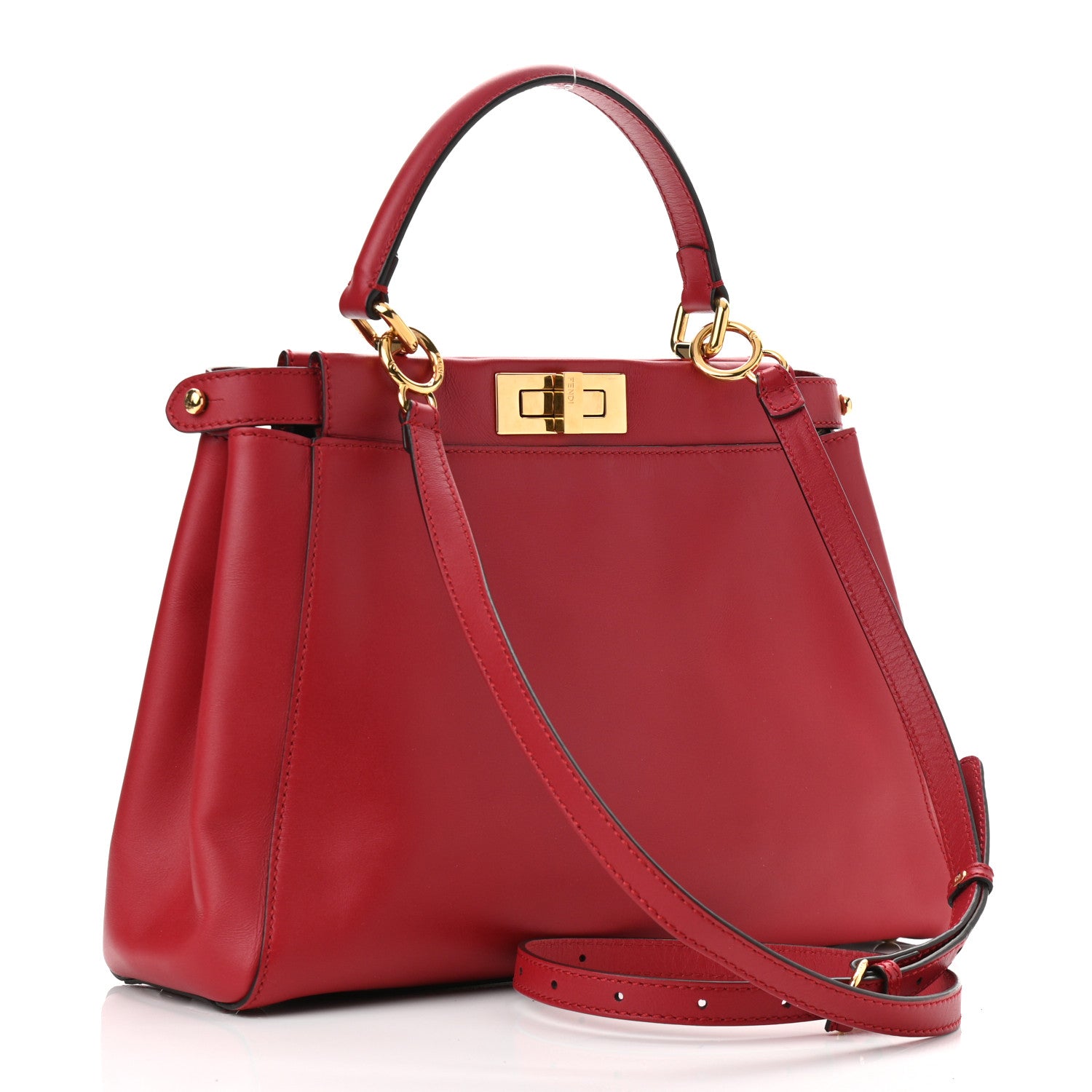 Fendi Vitello Morgan Fabric Jacquard Pequin Medium Peekaboo Iconic Satchel Mattone Tobacco Black 3 of 10