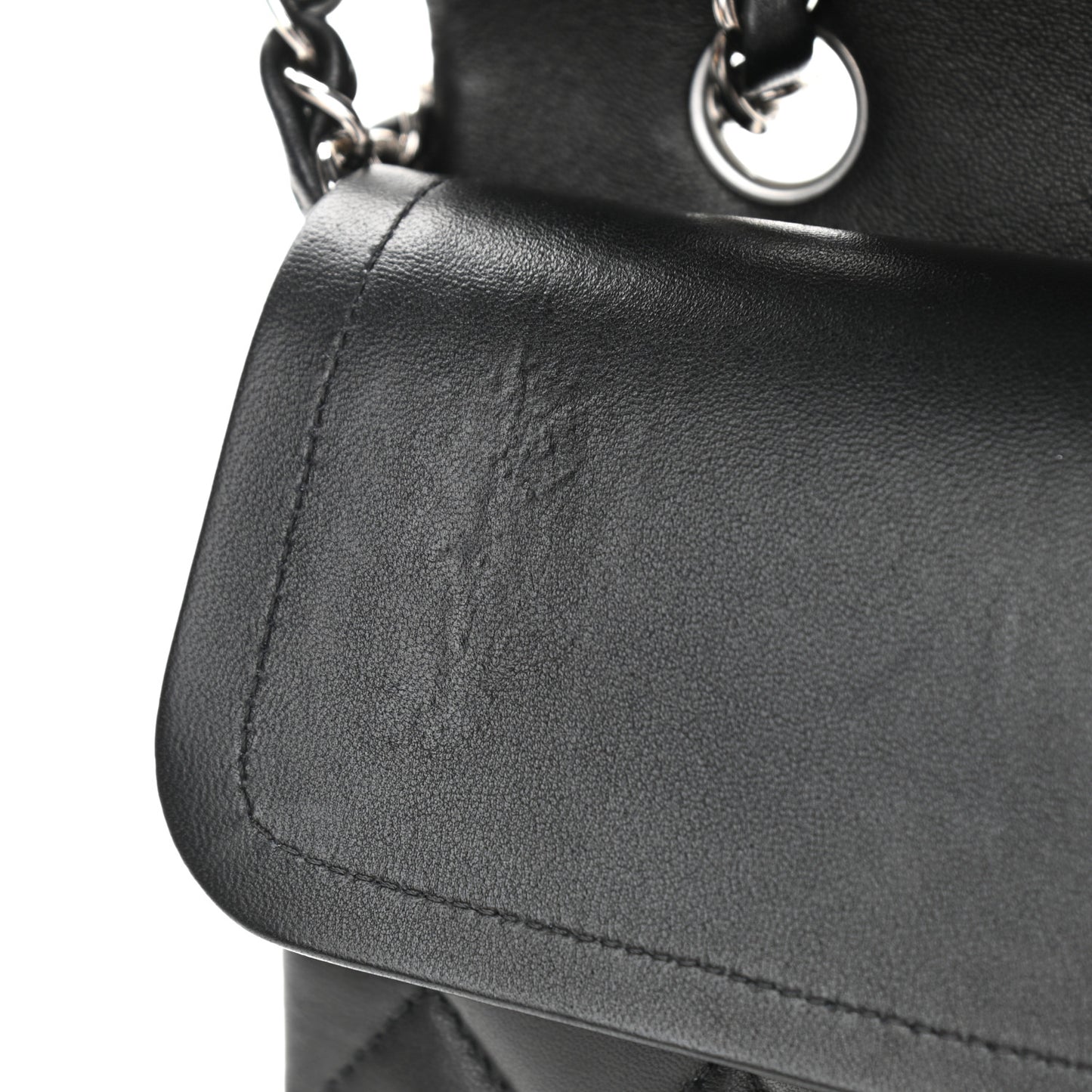 Lambskin Quilted Medium Double Flap Black