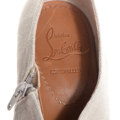 Christian Louboutin Canvas Corazon 100 Wedges 38 Natural 7 of 7
