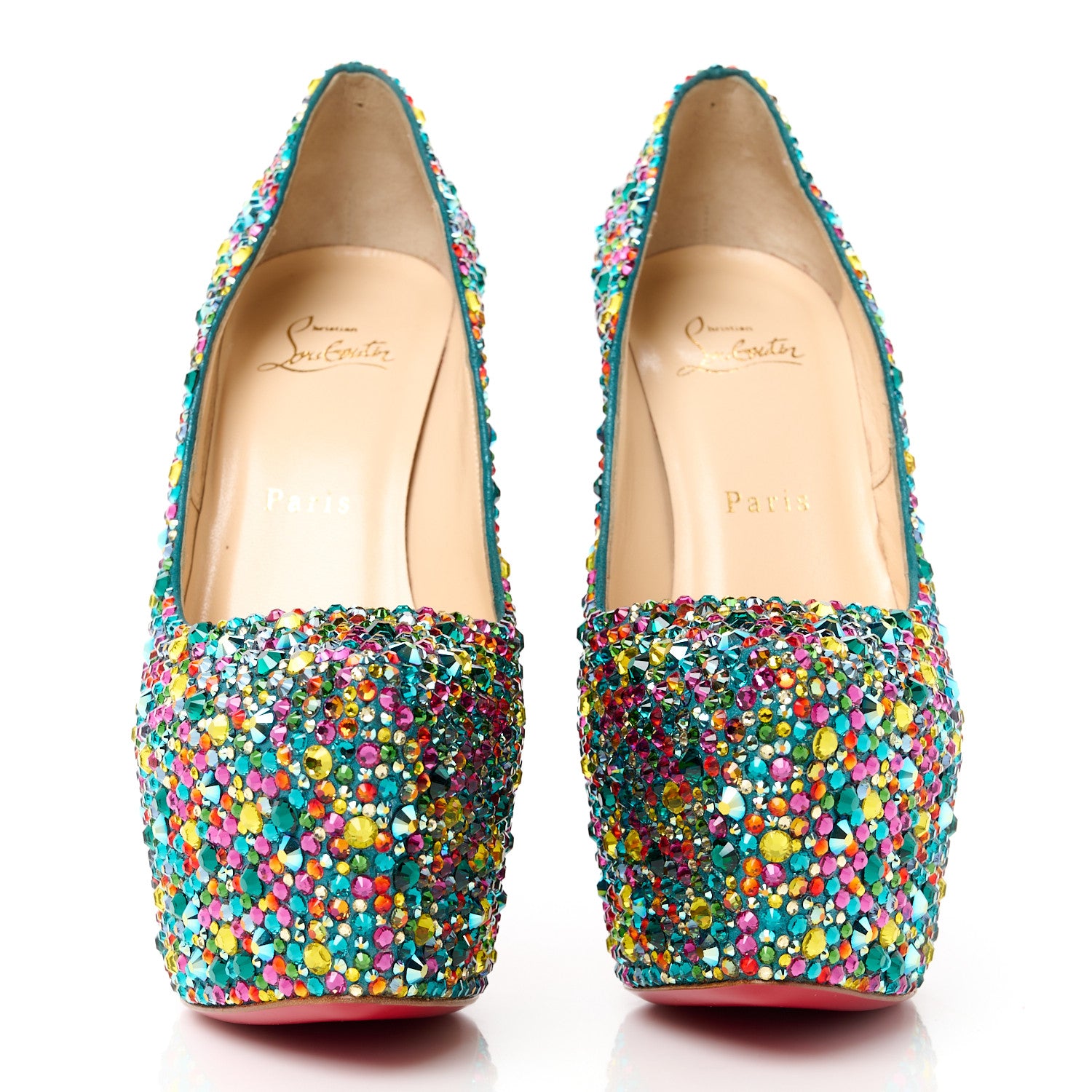 Christian Louboutin Crystal Suede Burma Daffodile Strass 160 Pumps 39.5 Multicolor 2 of 8