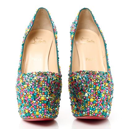 Christian Louboutin Crystal Suede Burma Daffodile Strass 160 Pumps 39.5 Multicolor 2 of 8