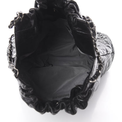 Chanel Distressed Glazed Caviar Quilted Large Elastic Tote Black 4 of 9