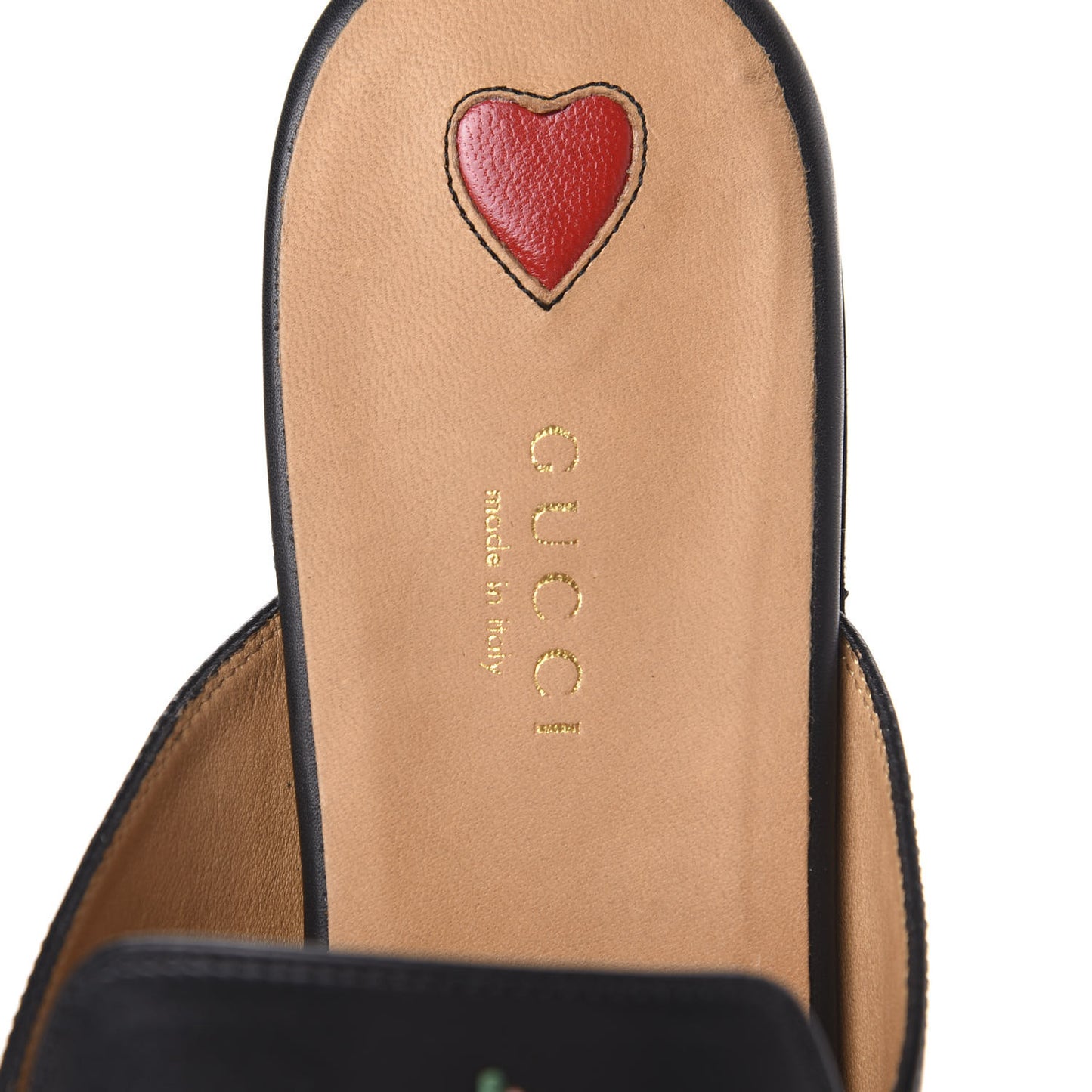 Calfskin Flower Embroidered Princetown Slippers 40 Black