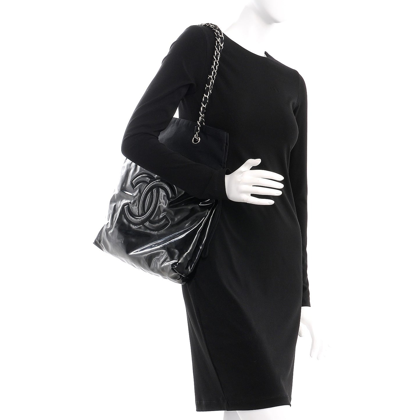 Vinyl Spirit Drawstring Tote Black