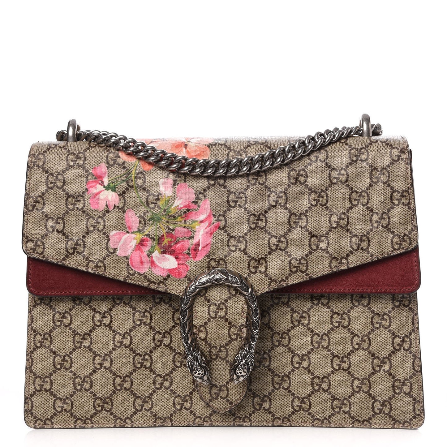 GG Supreme Monogram Blooms Medium Dionysus Shoulder Bag Beige Multicolor Dry Rose