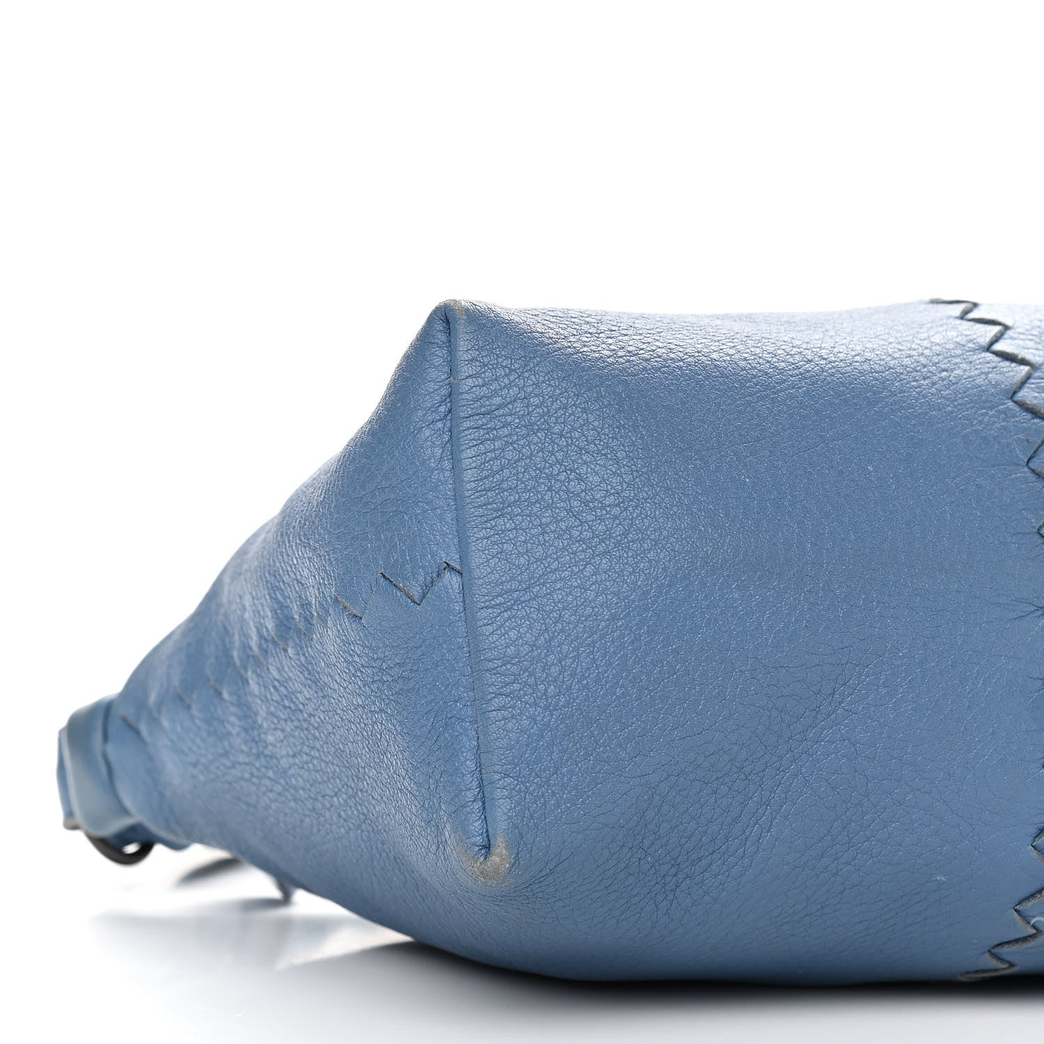 Bottega Veneta Cervo Deerskin Braided Shoulder Bag Blue 8 of 14