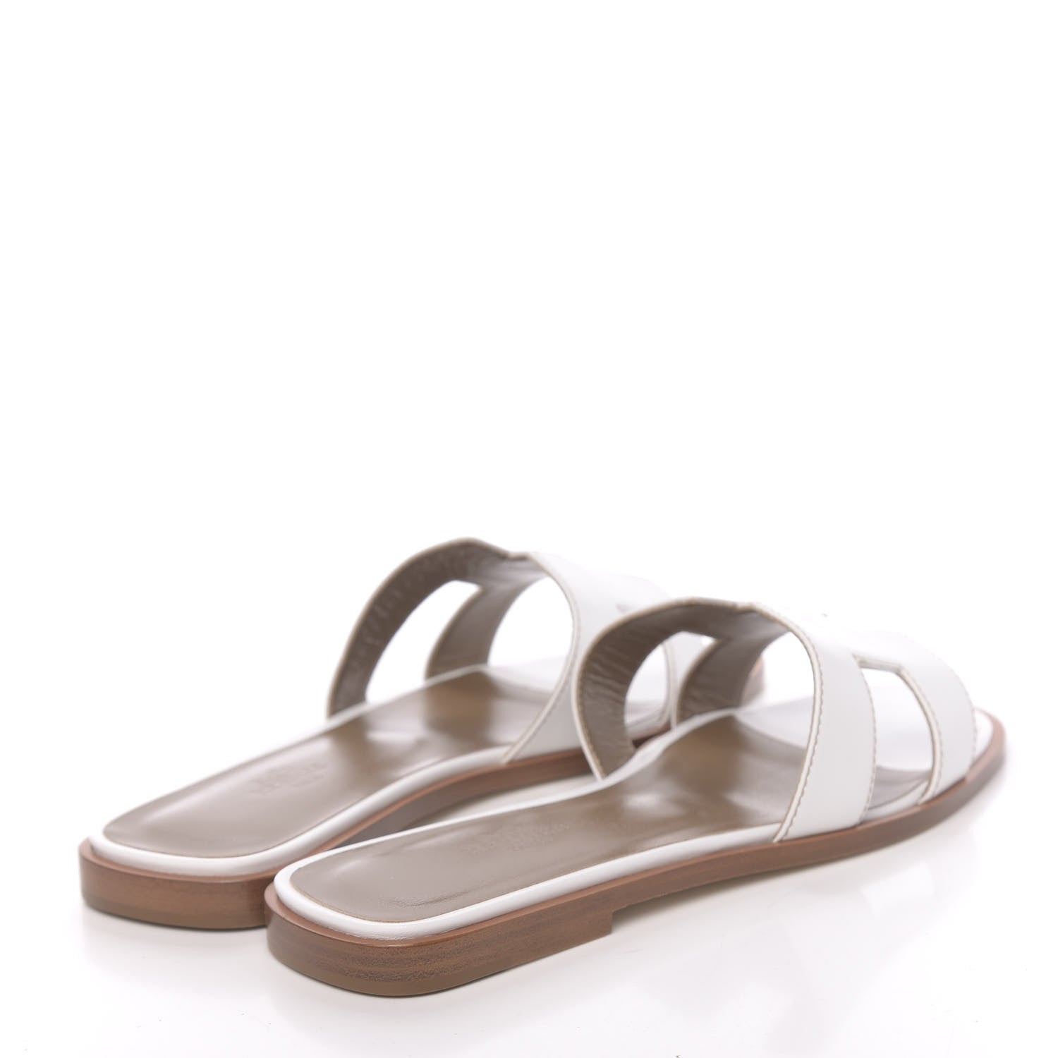 Hermes Box Calfskin Oran Sandals 37.5 White 4 of 9