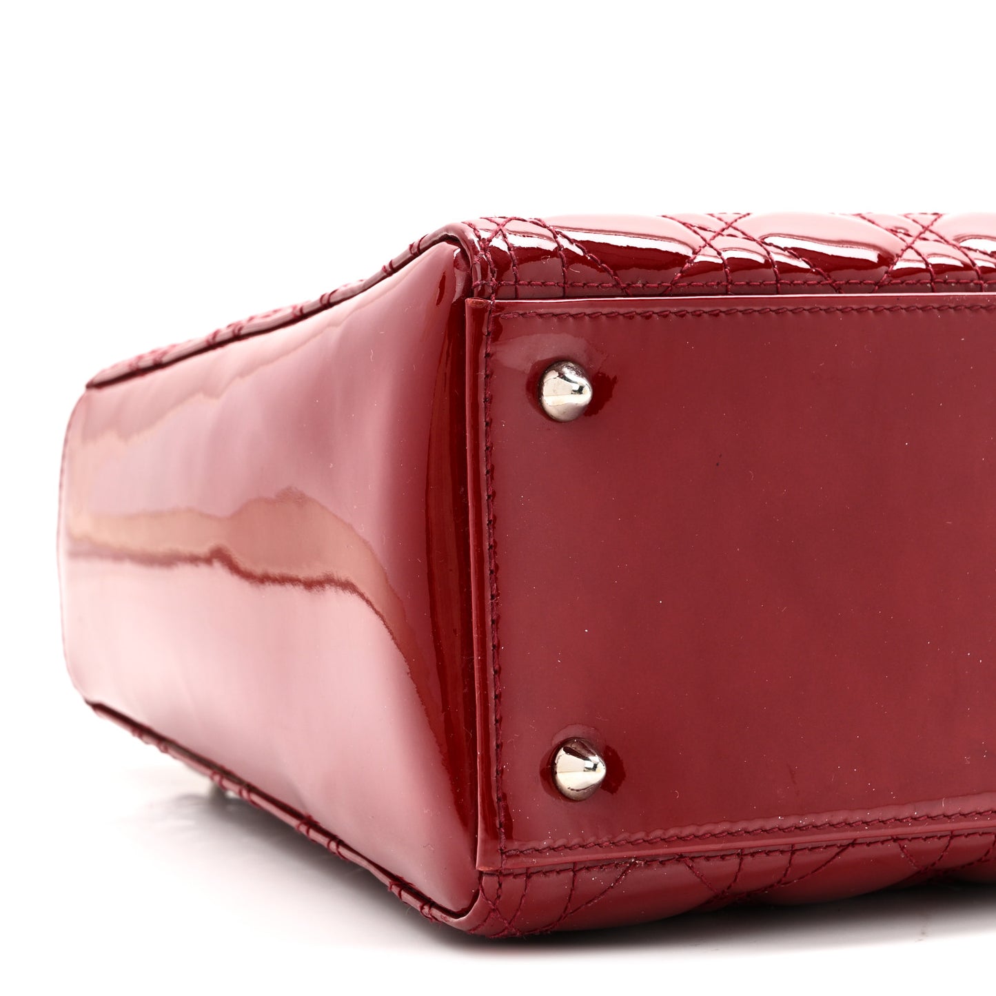Patent Cannage Medium Lady Dior Red