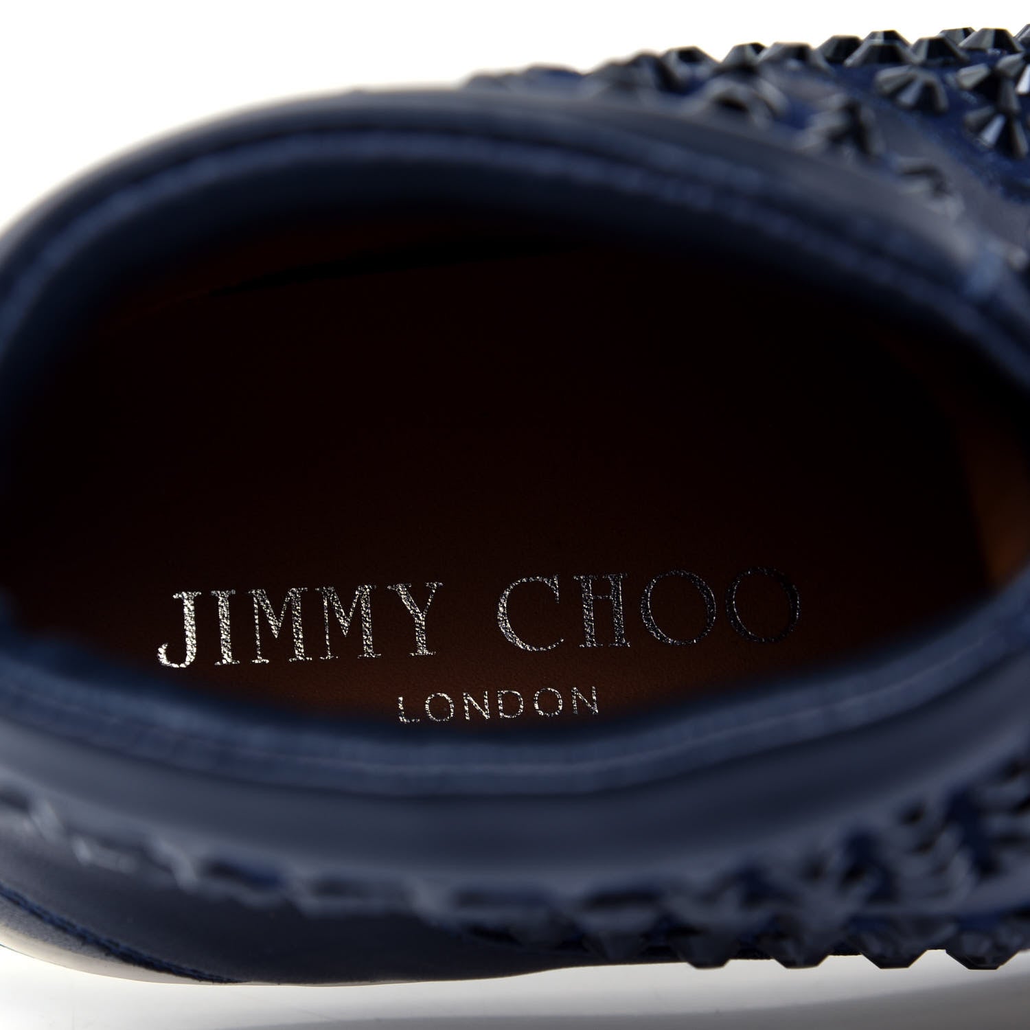Jimmy Choo Calfskin Patent Studded Tokyo Sneakers 35.5 Navy 9 of 9