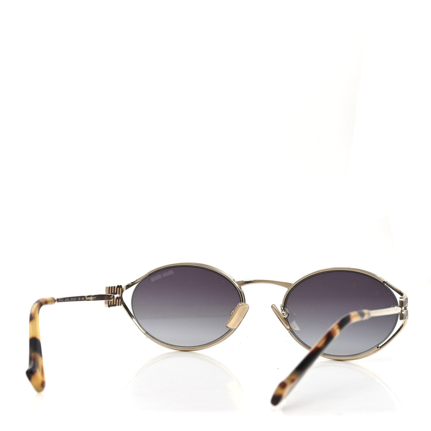Miu Miu Metal Oval Sunglasses SMU52Y Black Silver 4 of 7