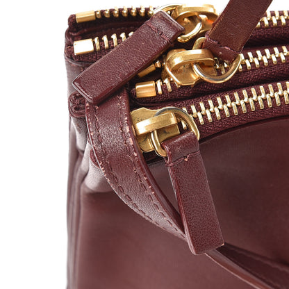 Celine Smooth Lambskin Small Trio Crossbody Bag Burgundy 11 of 11