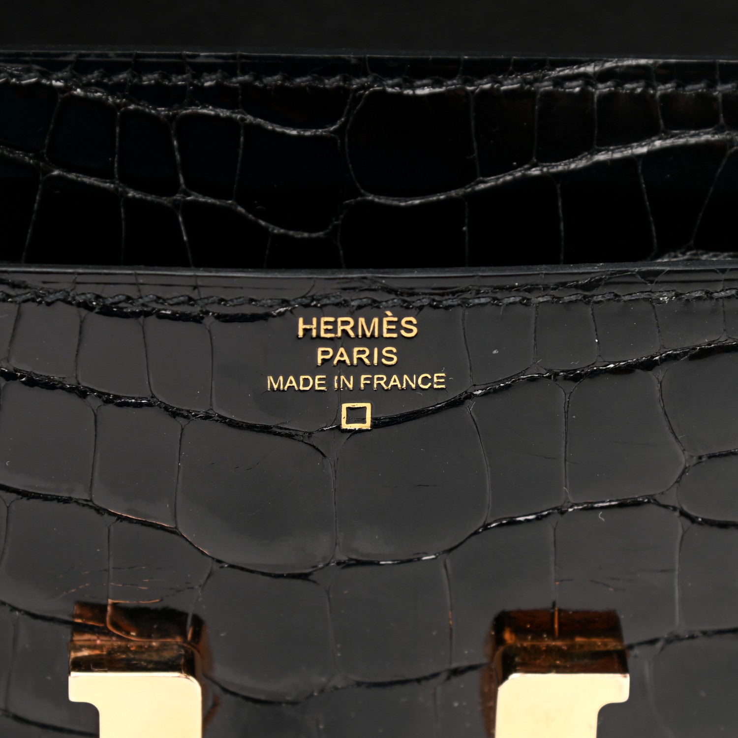 Hermes Shiny Alligator Constance Long Wallet Black 6 of 9