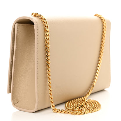 Saint Laurent Grain De Poudre Medium Monogram Kate Satchel Nude Powder 3 of 10