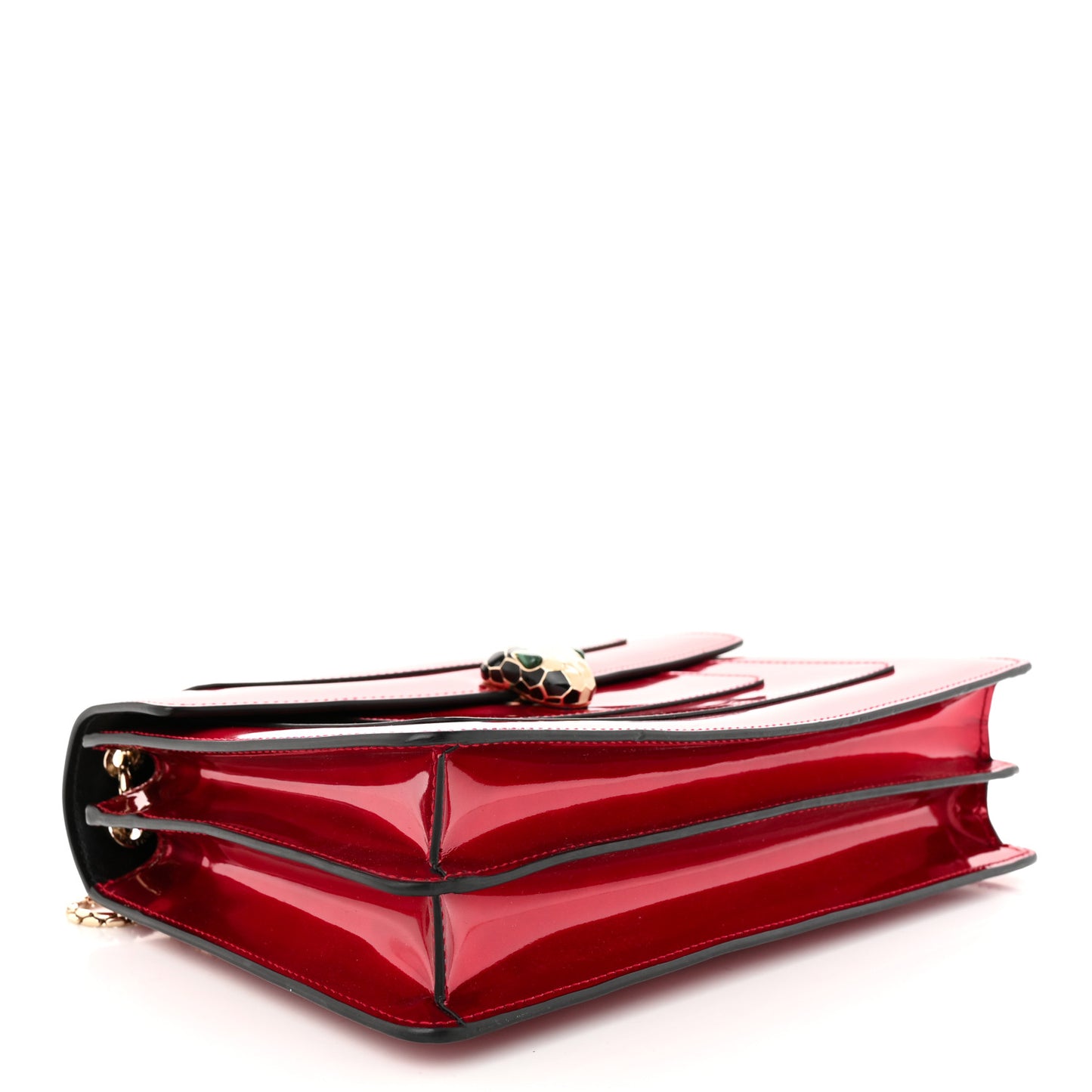 Metallic Calfskin Serpenti Forever Shoulder Bag Red