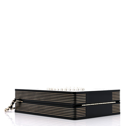 Chanel Plexiglass Pearl Playing Card Casino Minaudiere Clutch Black Gold 4 of 13