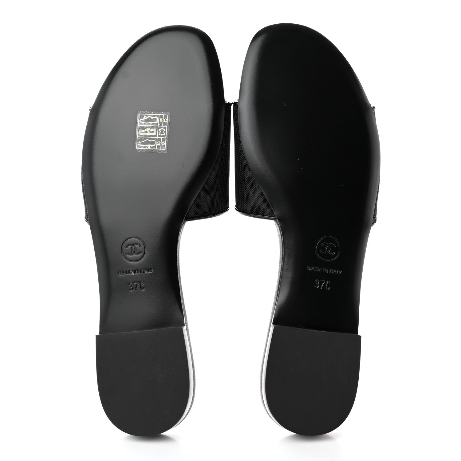 Chanel Mesh Patent Calfskin CC Mules 37 Black 5 of 10