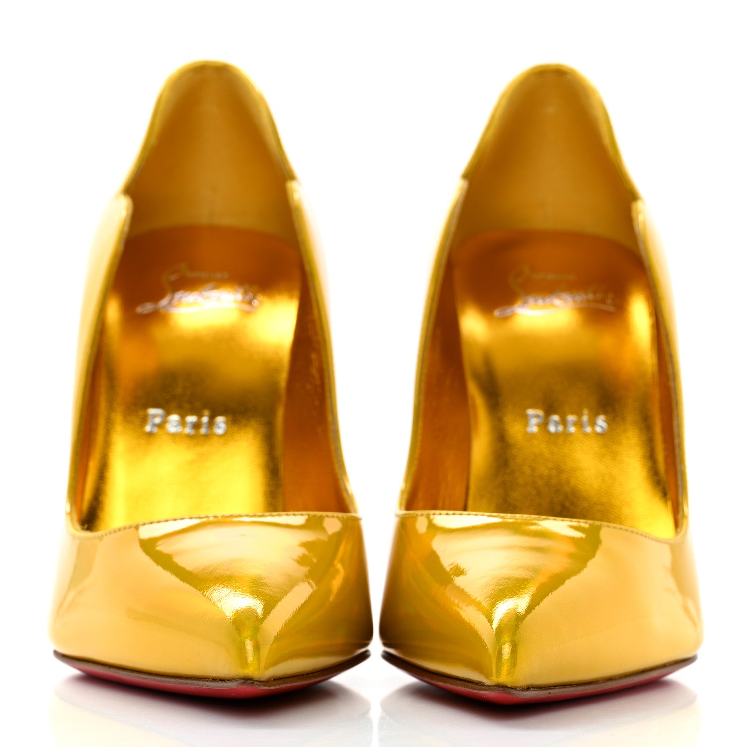 Christian Louboutin Metallic Hot Chick 100 Pumps 36.5 Yellow 2 of 8