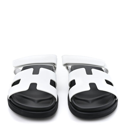 Hermes Calfskin Womens Chypre Sandals 40.5 White 2 of 9