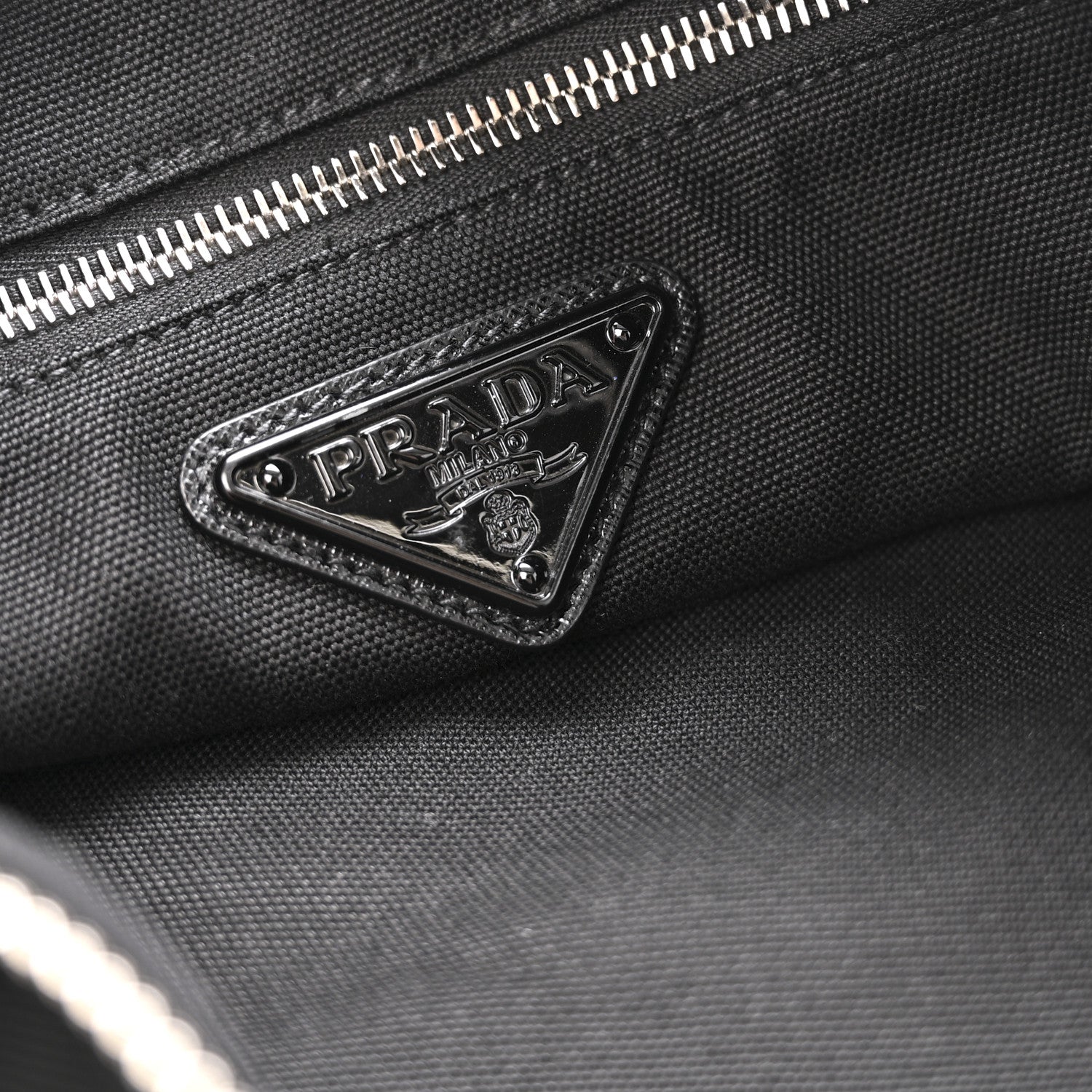 Prada Canapa Triangle Shoulder Bag Black 6 of 11