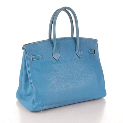Hermes Taurillon Clemence Birkin 35 Blue Jean 3 of 33