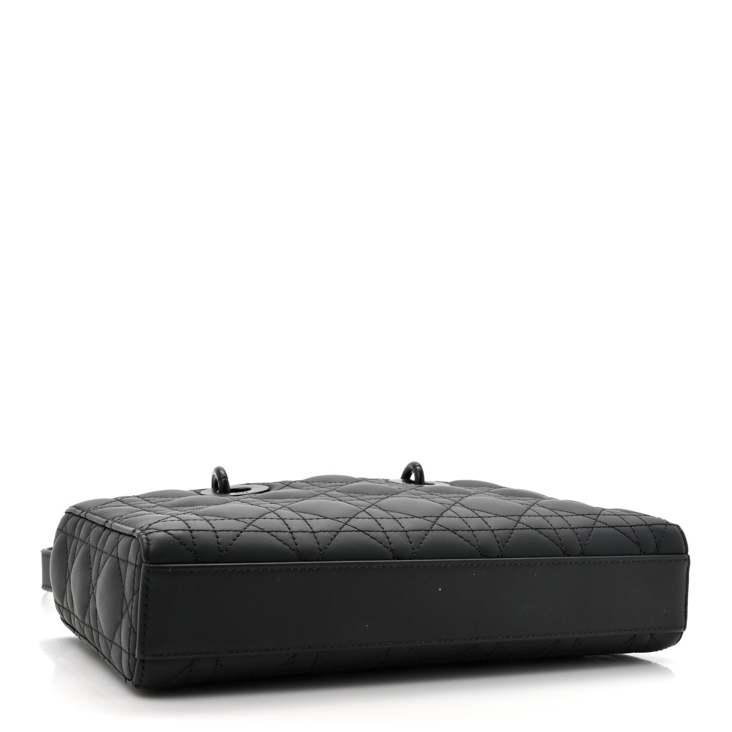 Ultra Matte Calfskin Cannage Medium Lady D-Joy Black
