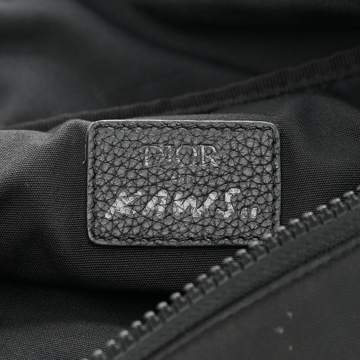X KAWS Nylon Calfskin Bee Belt Bag Black