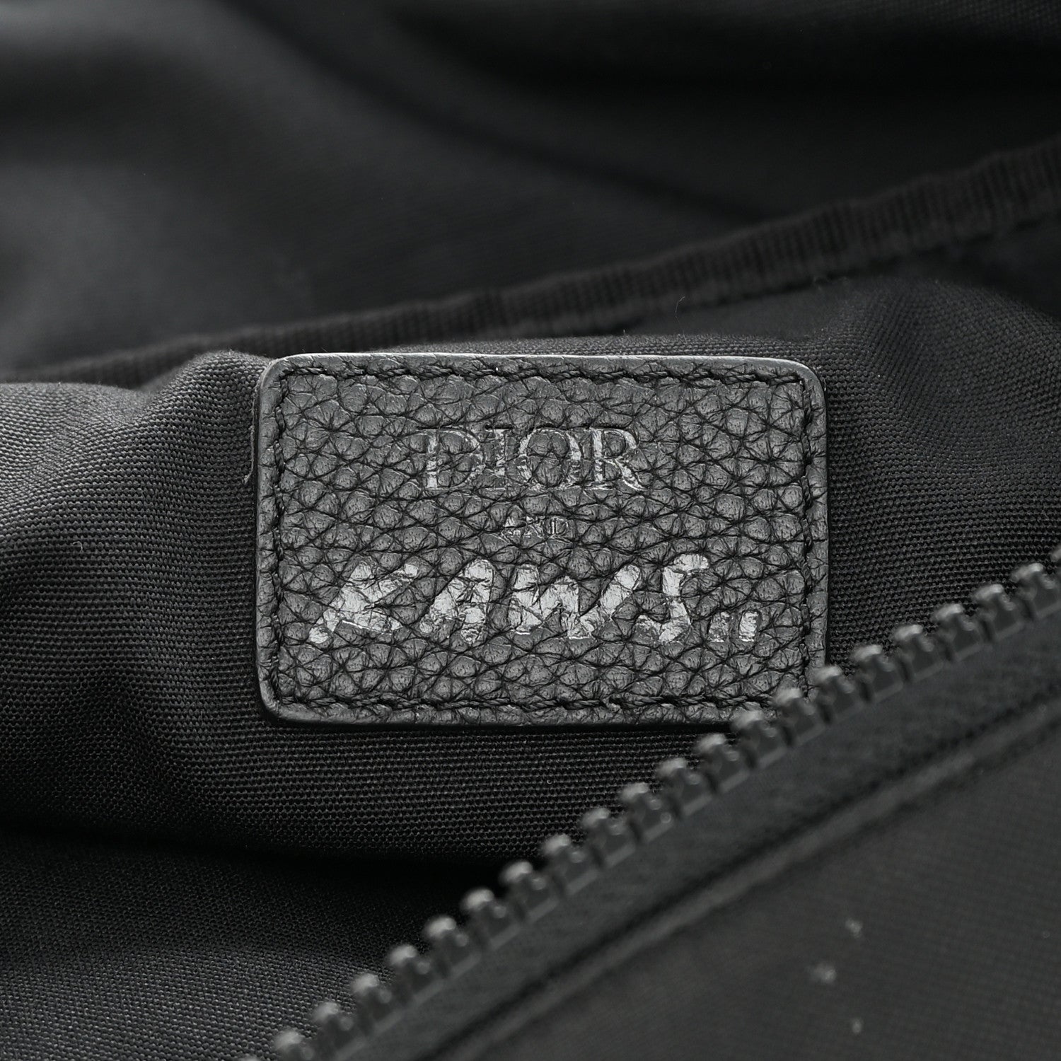 Christian Dior X KAWS Nylon Calfskin Bee Belt Bag Black 6 of 12