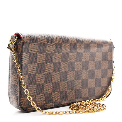 Louis Vuitton Damier Ebene Pochette Felicie Chain Wallet 4 of 13