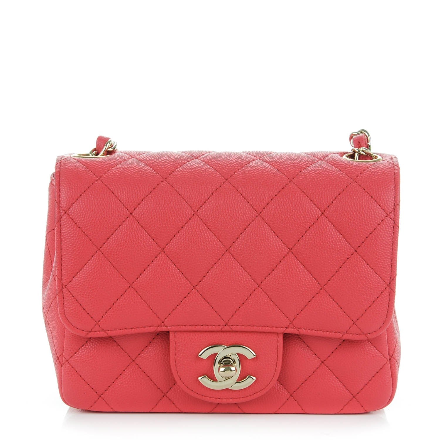Chanel Caviar Quilted Mini Square Flap Dark Pink 1 of 7
