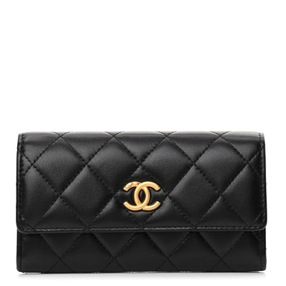 Chanel Lambskin Quilted Medium Flap Wallet Black 1 of 9
