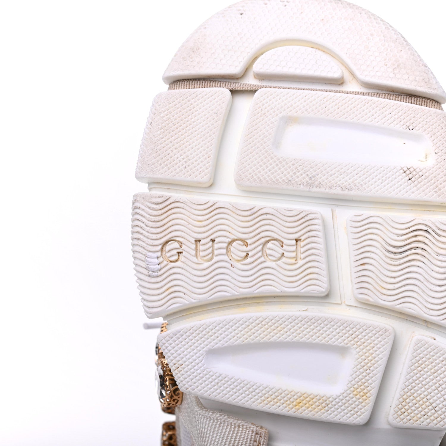 Gucci X SEGA Mesh Calfskin Suede Removable Crystals Womens Flashtrek Sneakers 38.5 Great White 6 of 23