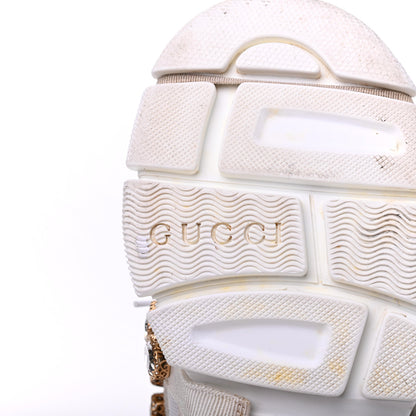 Gucci X SEGA Mesh Calfskin Suede Removable Crystals Womens Flashtrek Sneakers 38.5 Great White 6 of 23