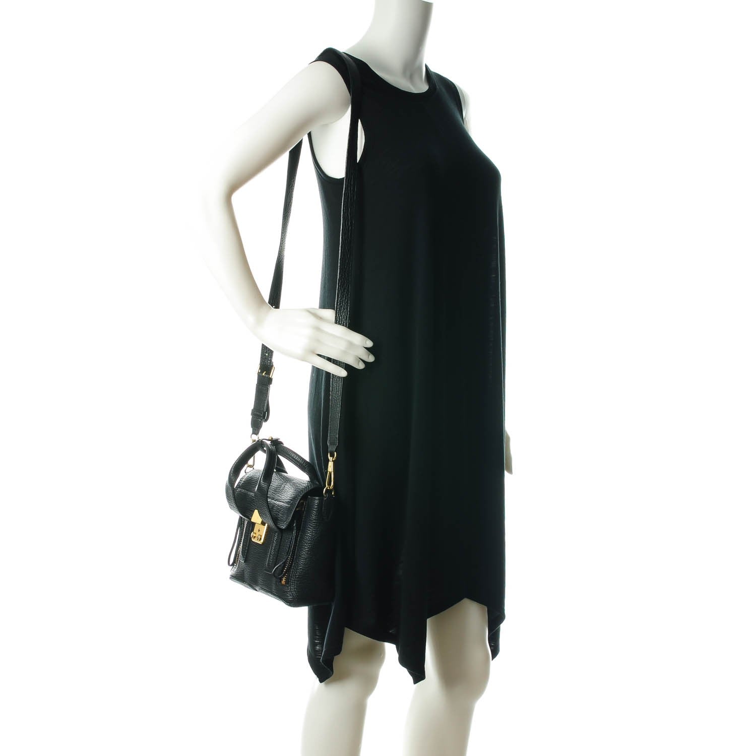 3.1 Phillip Lim 3.1 Textured Calfskin Mini Pashli Satchel Black 2 of 7