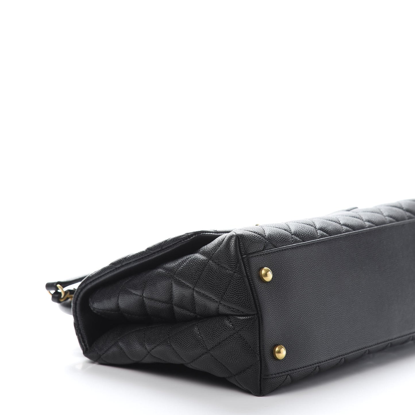 Caviar Quilted Small Coco Handle Flap Black