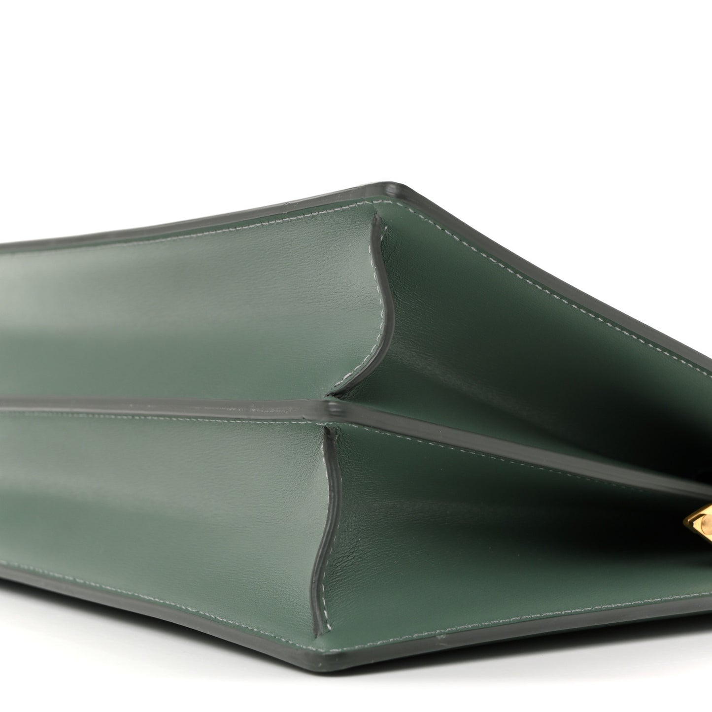 Box Calfskin Medium Clasp Bag Light Green