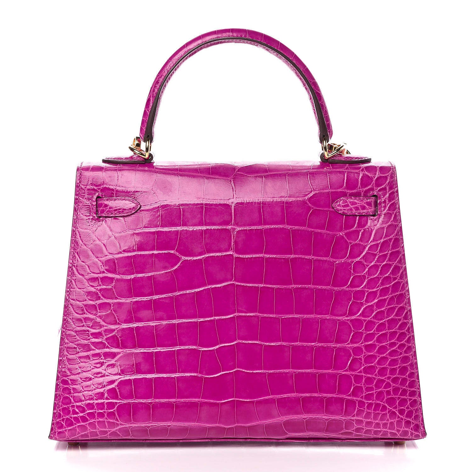 Hermes Shiny Alligator Kelly Sellier 25 Rose Scheherazade 4 of 37