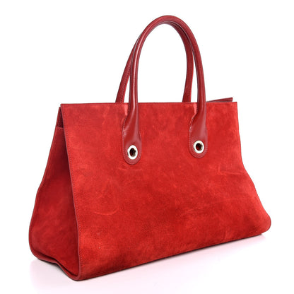 Jimmy Choo Suede Riley Tote Red 3 of 15
