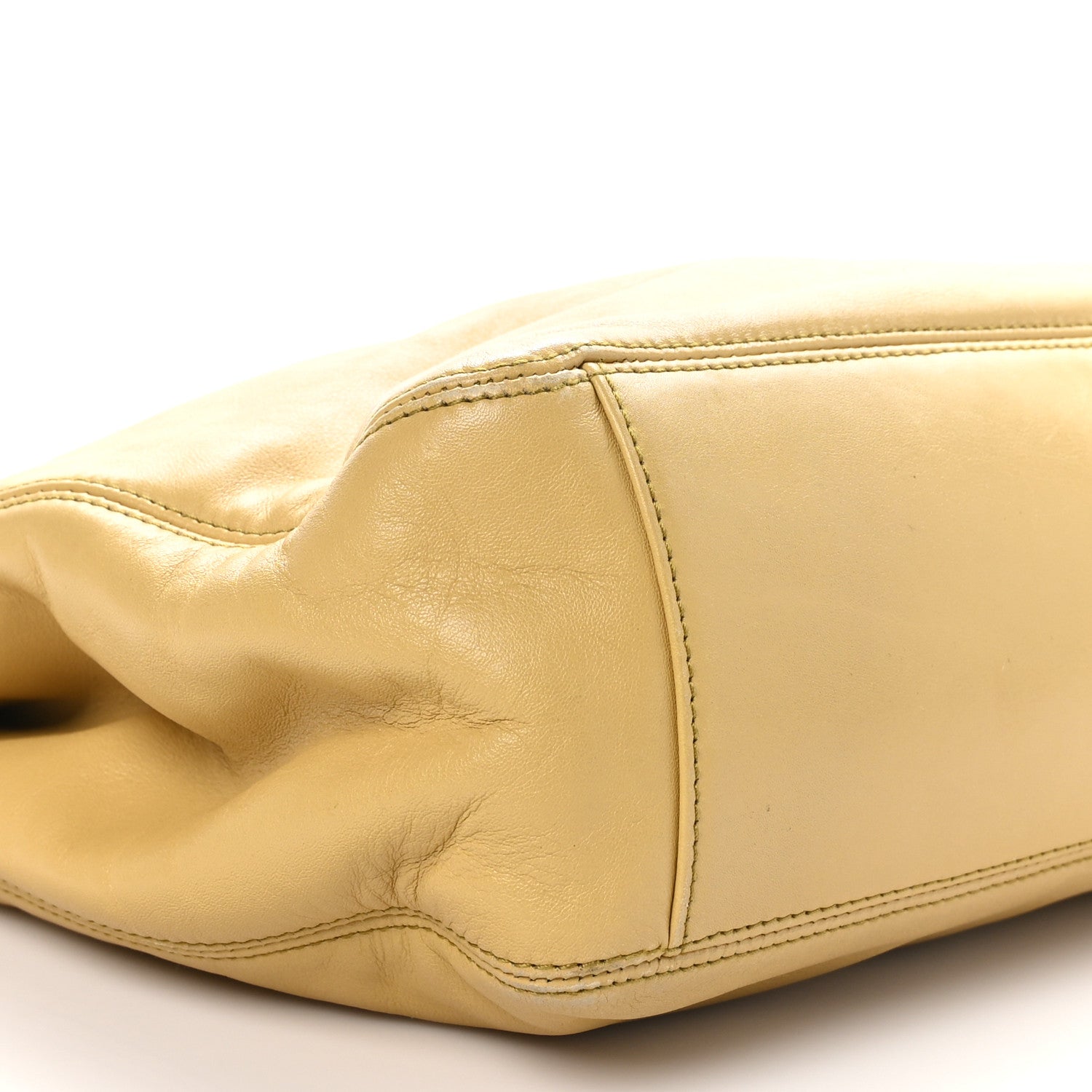 Chanel Lambskin Tortoise Handle Tote Light Yellow 9 of 10