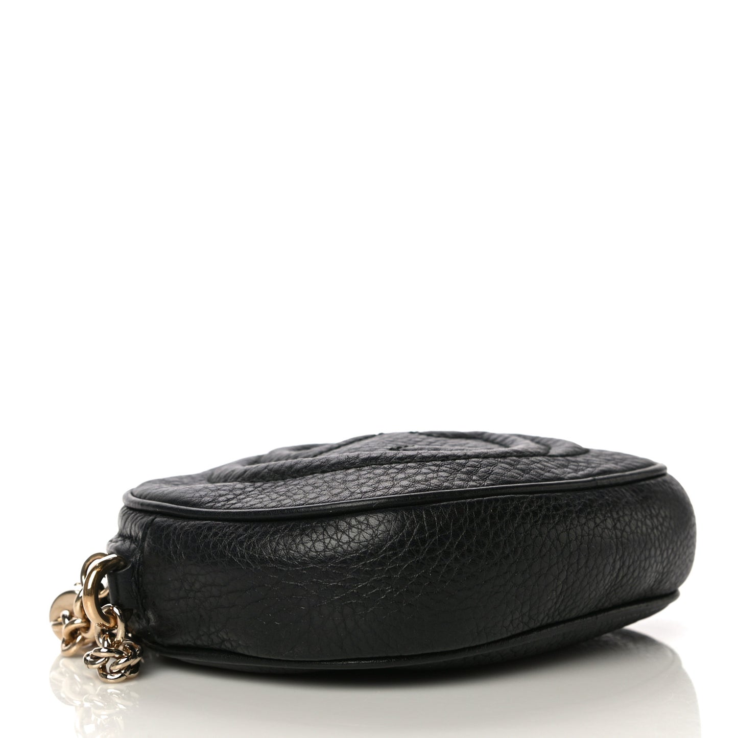 Pebbled Calfskin Mini Soho Chain Bag Black