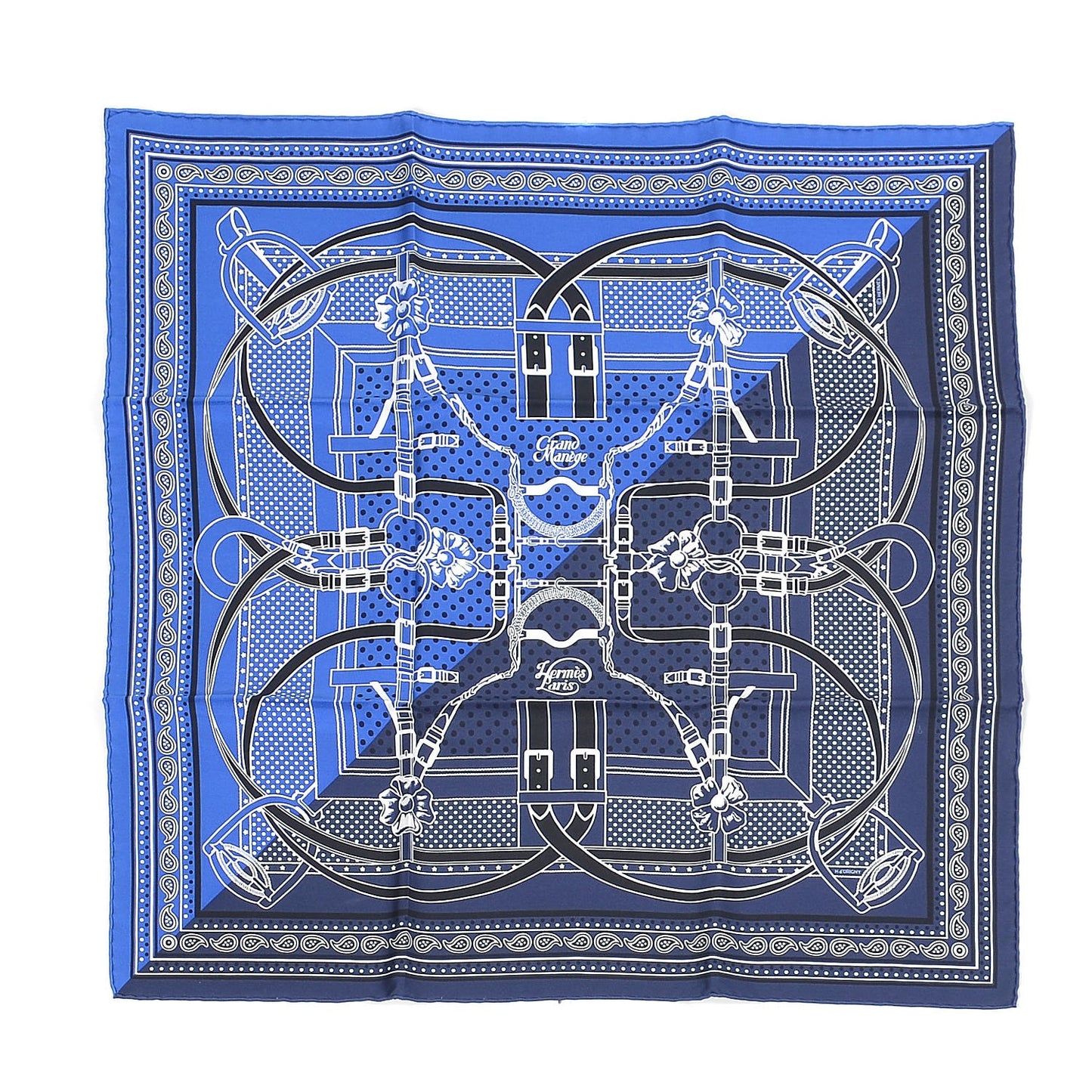 Silk Grand Manege Cut Bandana Scarf 55