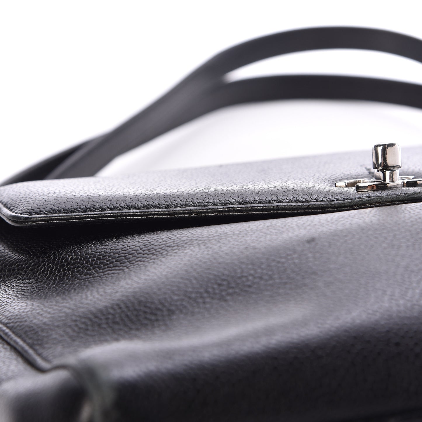 Caviar Flap Shoulder Bag Black