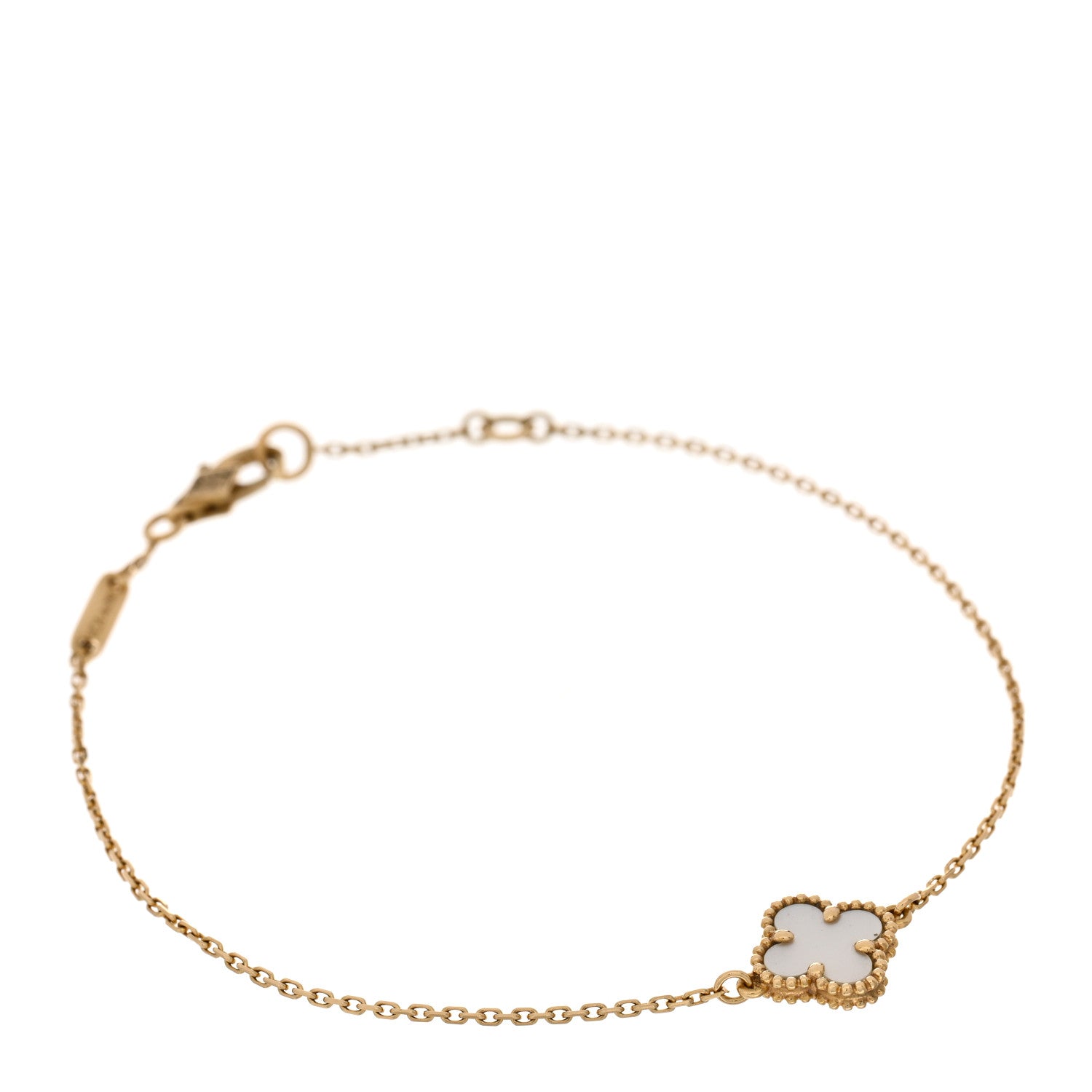 Van Cleef & Arpels 18K Yellow Gold Mother of Pearl Sweet Alhambra Bracelet 1 of 5