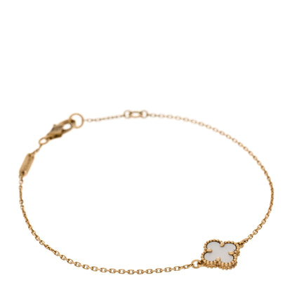 Van Cleef & Arpels 18K Yellow Gold Mother of Pearl Sweet Alhambra Bracelet 1 of 5