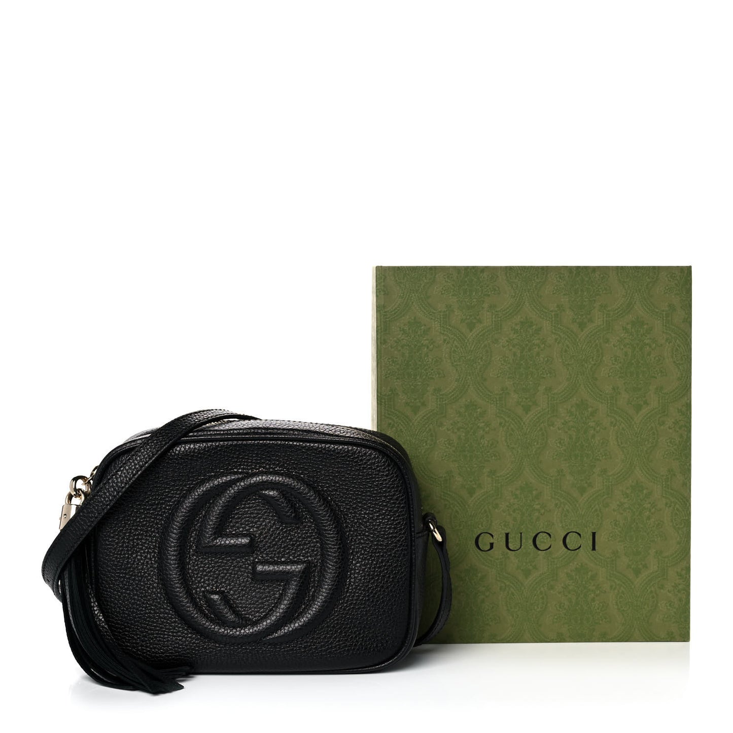 Pebbled Calfskin Small Soho Disco Bag Black