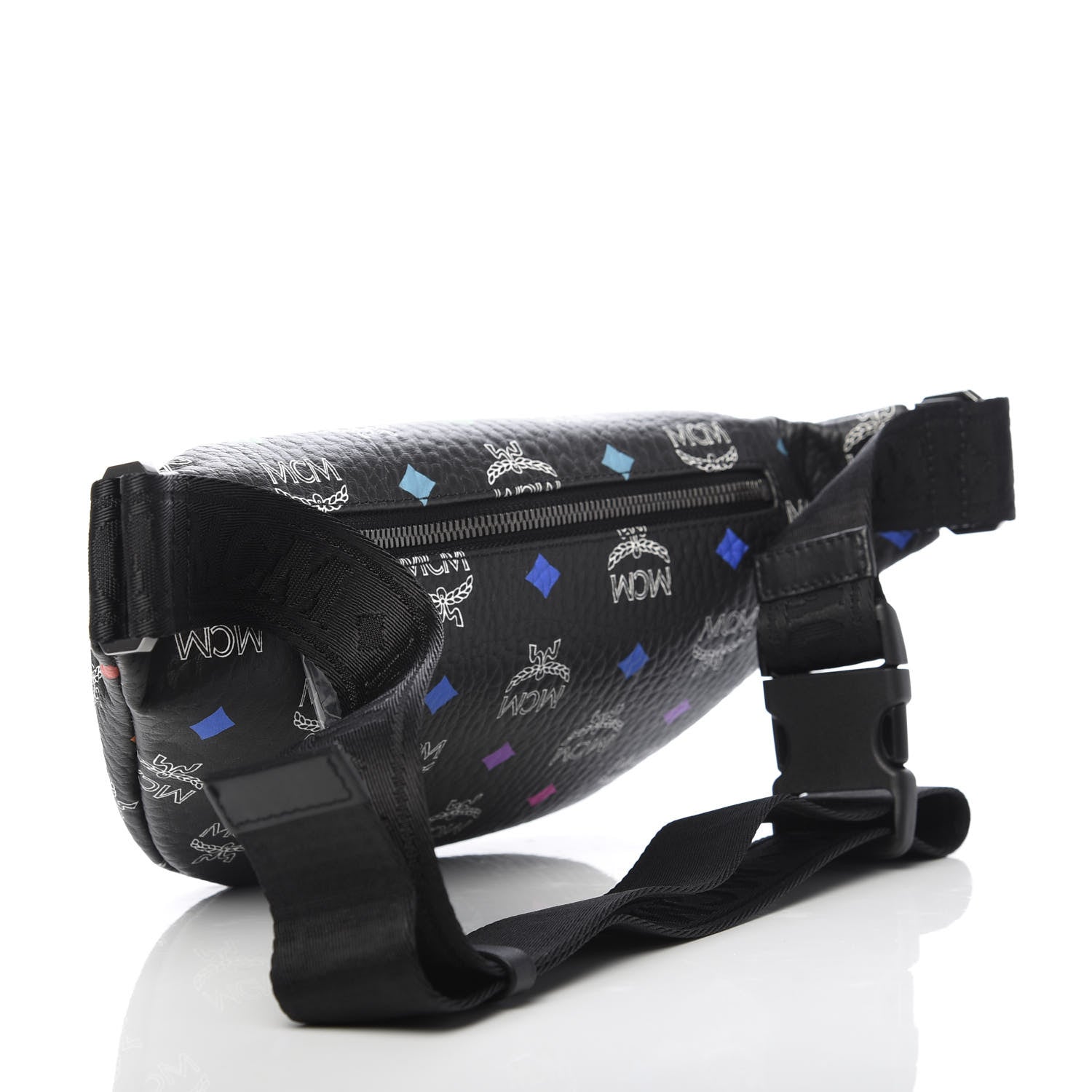 MCM Skyoptic Visetos Small Fursten Belt Bag Diamond Black 3 of 10
