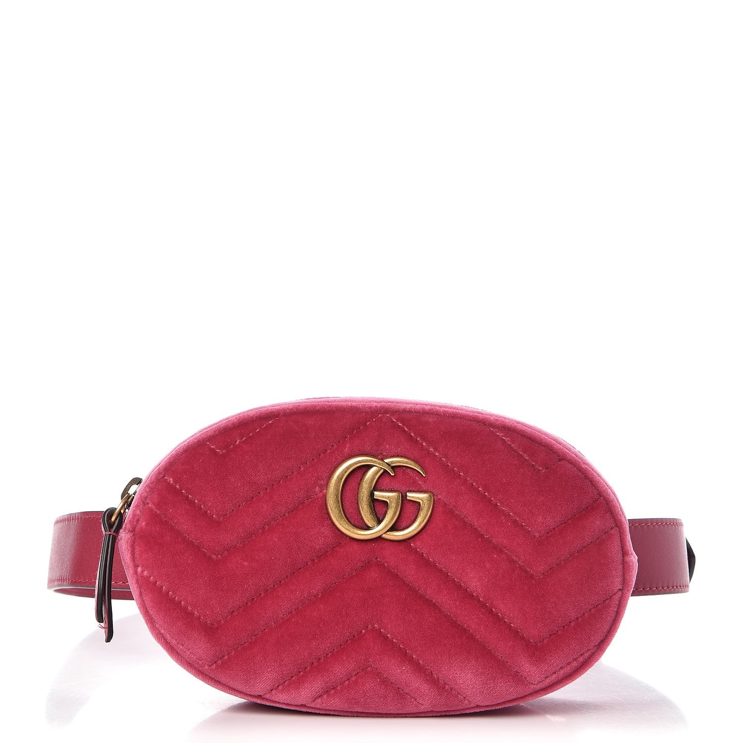 Gucci Velvet Matelasse GG Marmont Belt Bag 75 30 Light Raspberry Rose 1 of 12