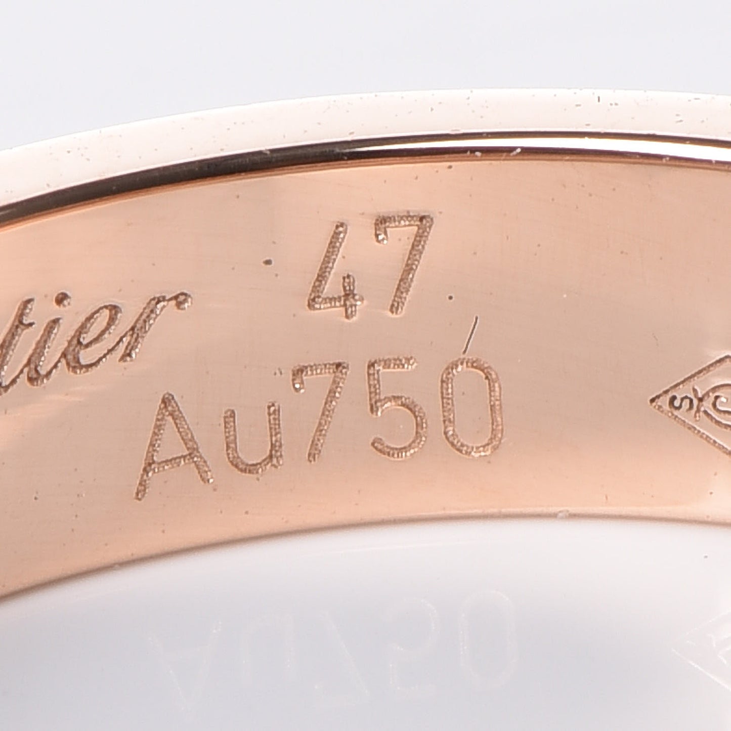 18K Pink Gold Diamond 4mm LOVE Wedding Band Ring 47 4
